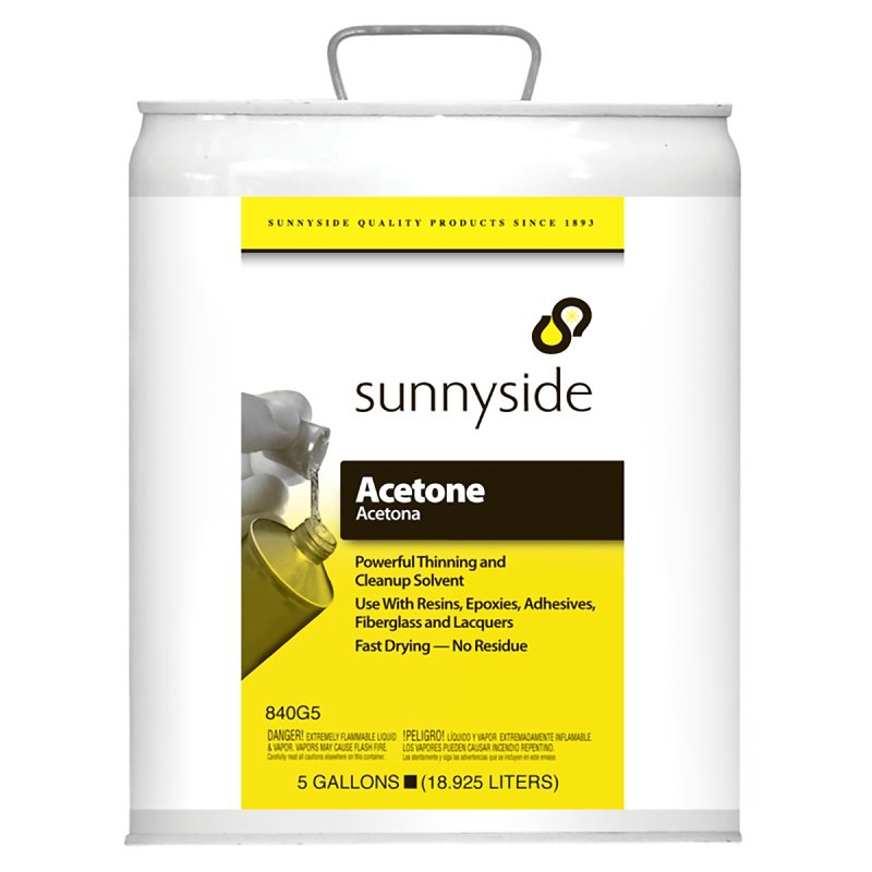 Sunnyside 840G5 Acetone, Liquid, Pungent, Clear, 5 gal