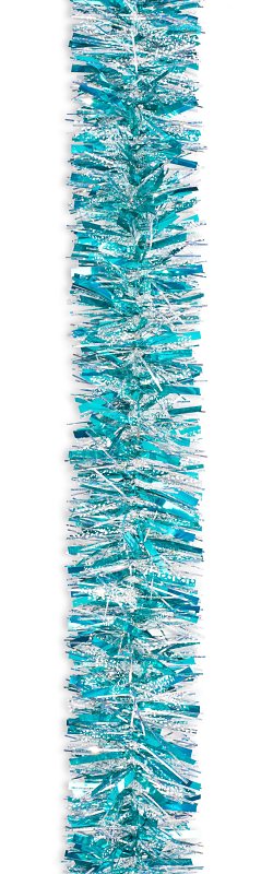 Holidaytrims 3581109 Garland, 10 ft L, PVC, Silver Holo/Snow/Teal, Indoor