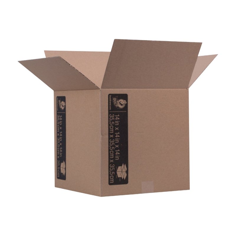 Duck 280349 Kraft Box, 14 in L, 14 in W, 32 lb, Brown
