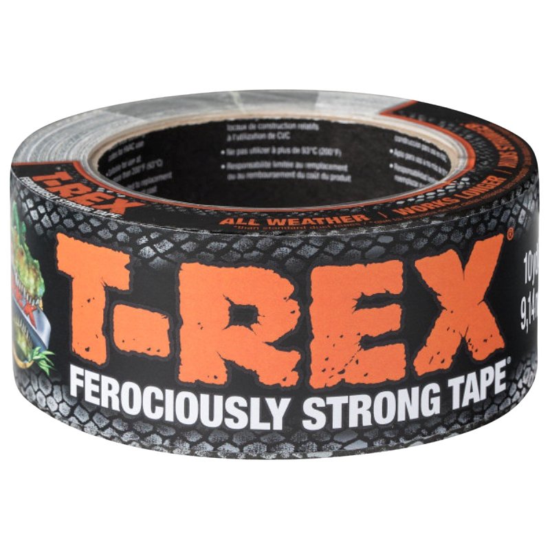 T-Rex 242969 Duct Tape, Solid, 10 yd L, 1.88 in W, Gunmetal Gray