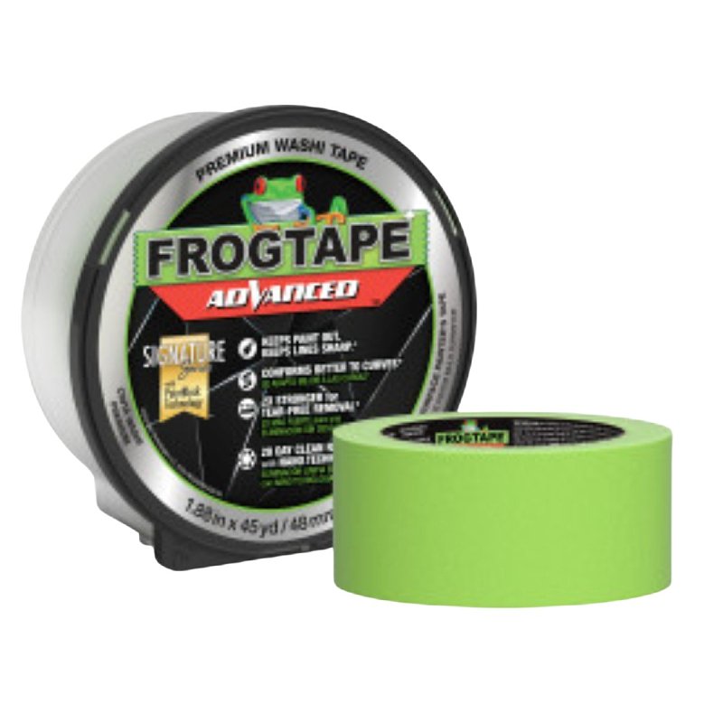 FrogTape 243104 Medium Strength Painter's Tape, 45 yd L, 1.88 in W, Washi Paper Backing, Green