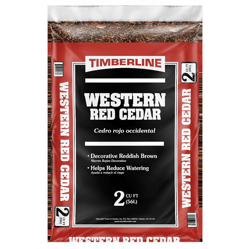Timberline 155000069 Cedar Mulch, Shredded, Red, 2 cu-ft Bag