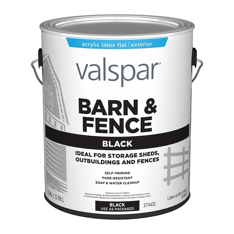 Valspar Armor Series 3711435 Barn and Fence Paint, Black, 1 gal