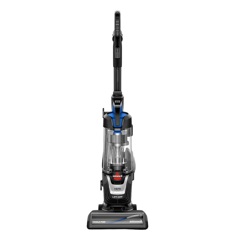 Bissell CLEANVIEW 3832 Upright Vacuum Cleaner, Washable Filter, 25 ft L Cord, Black with Cobalt Blue