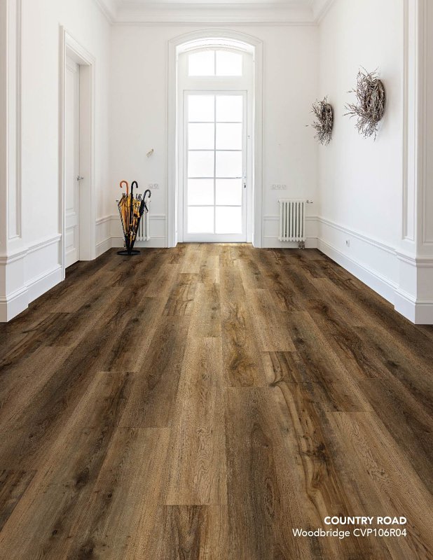Healthier Choice Flooring CVP106R04 Flooring Plank, 60 in L, 9 in W, Pressed Bevel Edge, Stone Polymer Composite/Vinyl