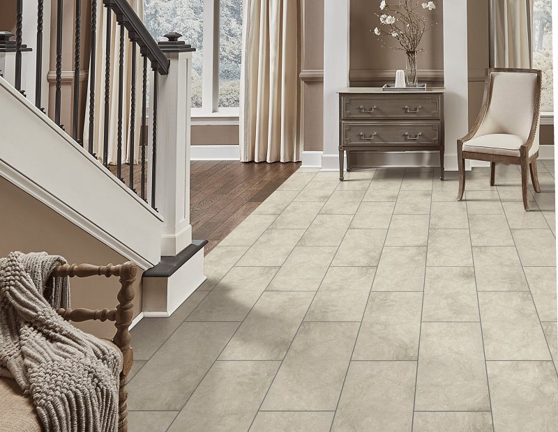Healthier Choice Flooring CVT107L01 Flooring Plank, 24 in L, 12 in W, Grout Bevel Edge, Stone Polymer Composite/Vinyl
