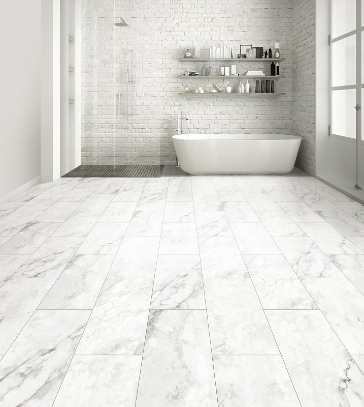 Healthier Choice Flooring CVT107L05 Flooring Plank, 24 in L, 12 in W, Grout Bevel Edge, Stone Polymer Composite/Vinyl