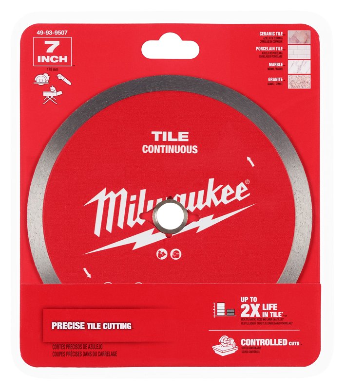 Milwaukee 49-93-9507 Saw Blade, 7 in Dia, DM-7/8 in-5/8 in Arbor, Continuous Rim