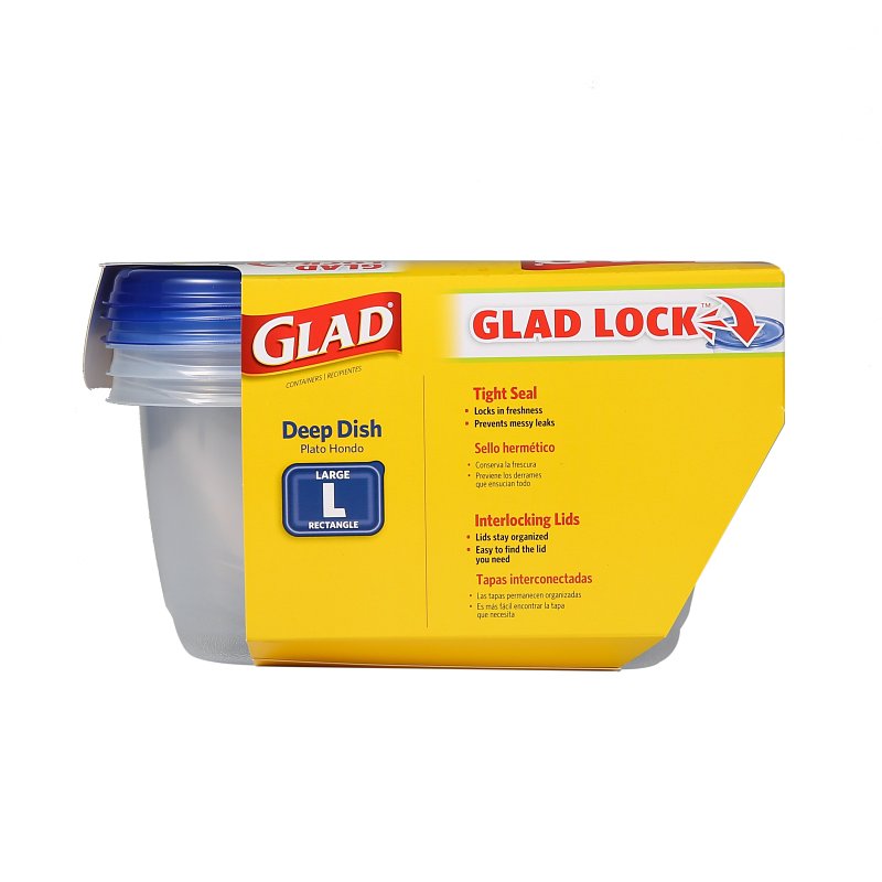 Glad BBG10316 Large Deep Dish, 64 oz, Plastic, Clear