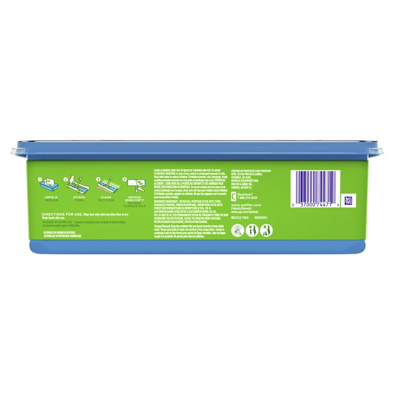 Swiffer 74471 Sweeper Wet Mopping Pad, XL Headband, Cellulose/Polyester/Polypropylene