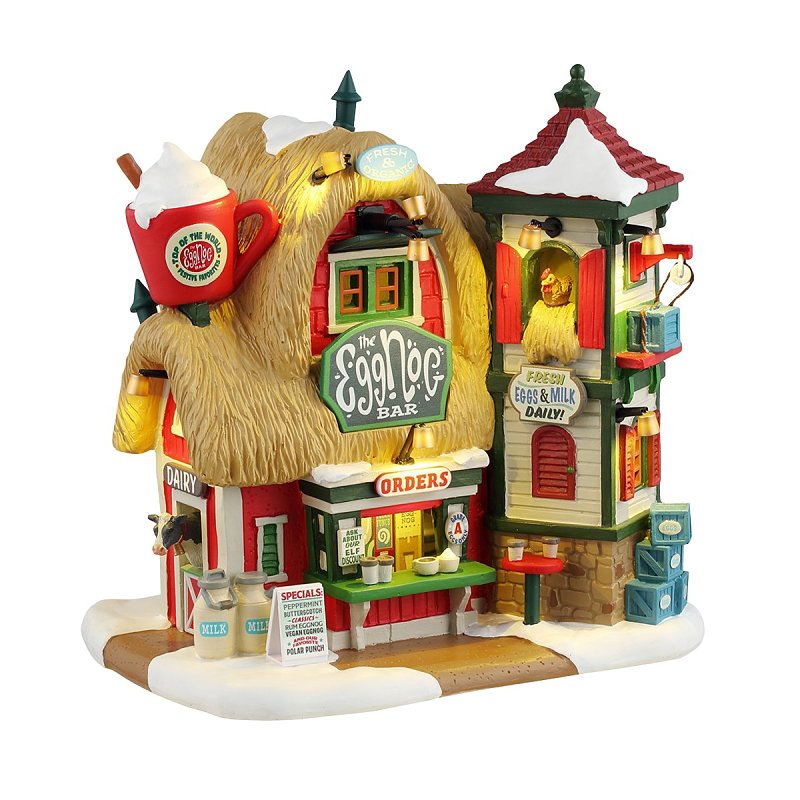 Lemax 45263 Christmas Decor, 7.76 in H, The Eggnog Bar, Resin, LED