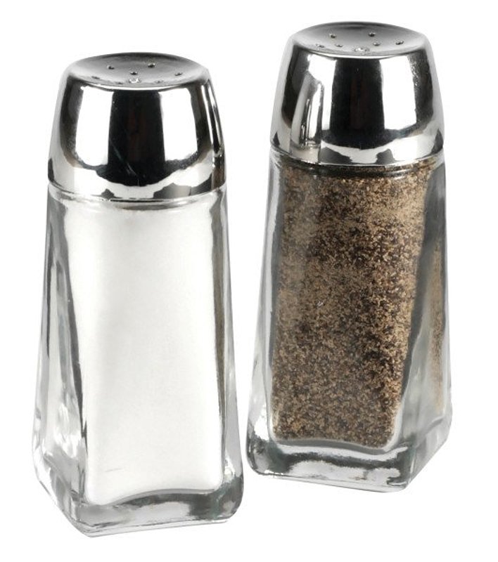 SALT & PAPPER SHAKER GLASS 4IN