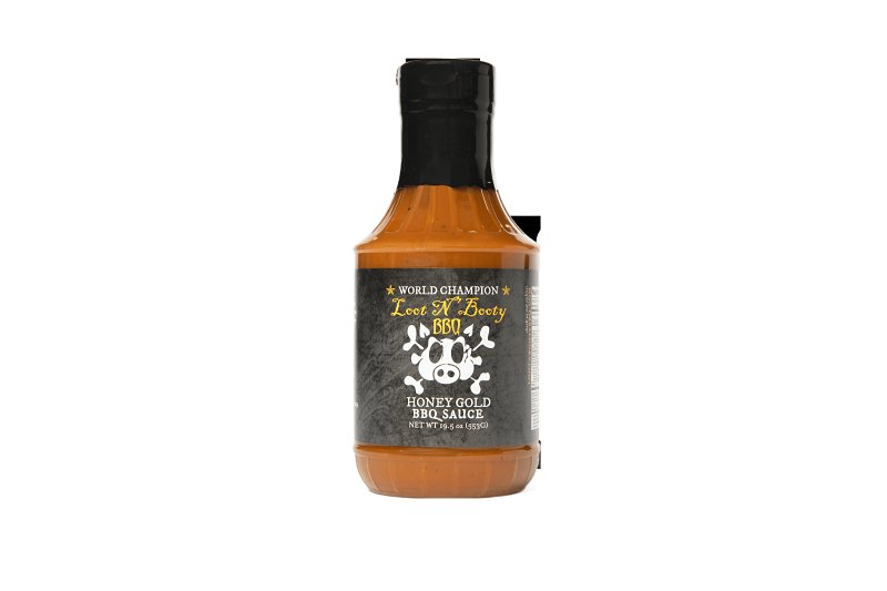 Loot N' Booty BBQ LB02108 BBQ Sauce, Honey Gold, 19.5 oz Bottle