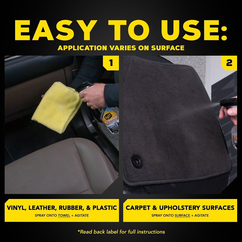 Meguiar's G240616 All Surface Interior Cleaner, 16 oz Bottle, Liquid, Citrus