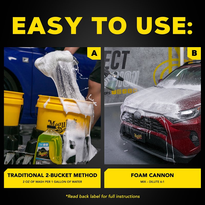 Meguiar's G240748 Hybrid Ceramic Wash and Wax, 48 oz Bottle, Liquid