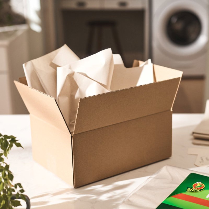 Duck 394526 Corrugated Box, 8 in L, 11-3/4 in W, 32 lb, Cardboard, Brown