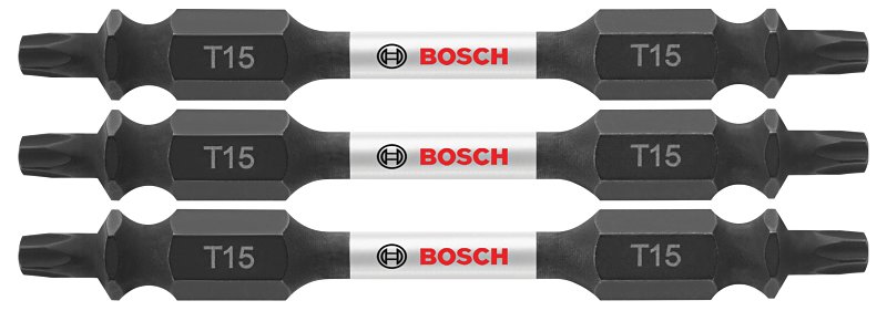 Bosch Impact Tough ITDET152503 Double-Ended Power Bit, #15 Drive, Torx Drive, 1/4 in Shank, Hex Shank, 2-1/2 in L