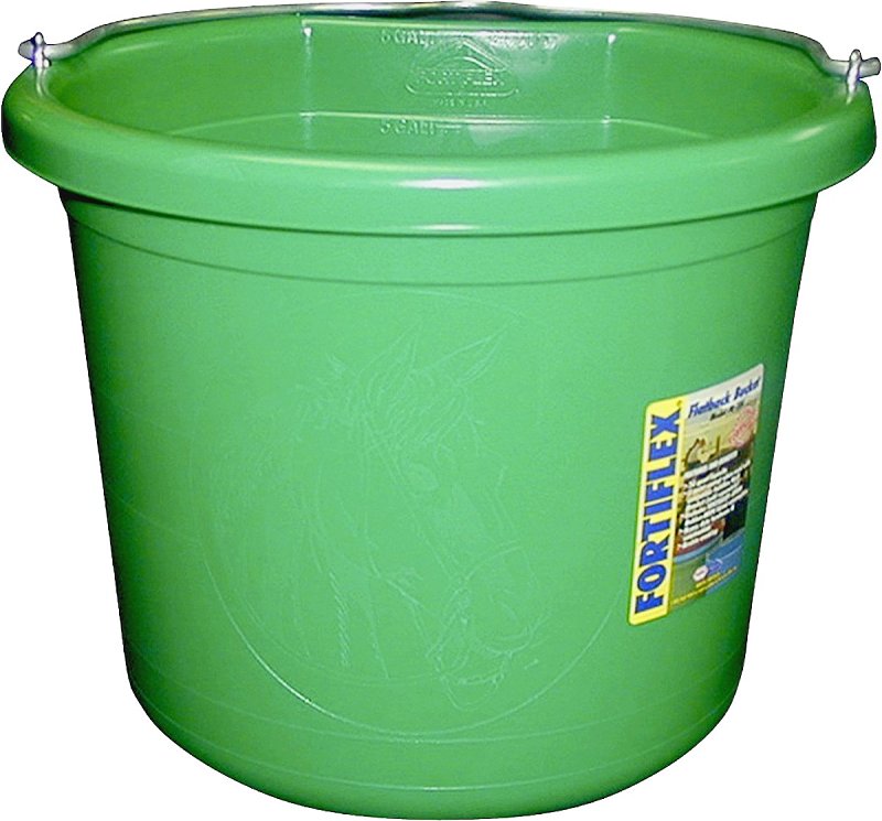 Fortex-Fortiflex FB-124 Series FB-124GR Bucket, 24 qt Volume, Rubber/Polyethylene, Green