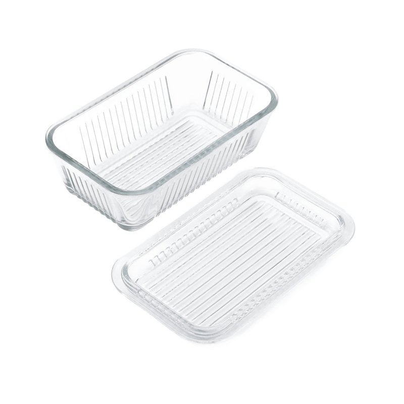 LifeTime 5078594 Multi-Function Butter Dish, Glass, 6-1/2 in L, 4 in W