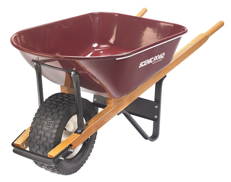 Scenic Road MSS6-1T-KIT Wheelbarrow Kit, 6 cu-ft Volume, Steel, 1-Wheel, Turf Wheel, 6 in W Wheel