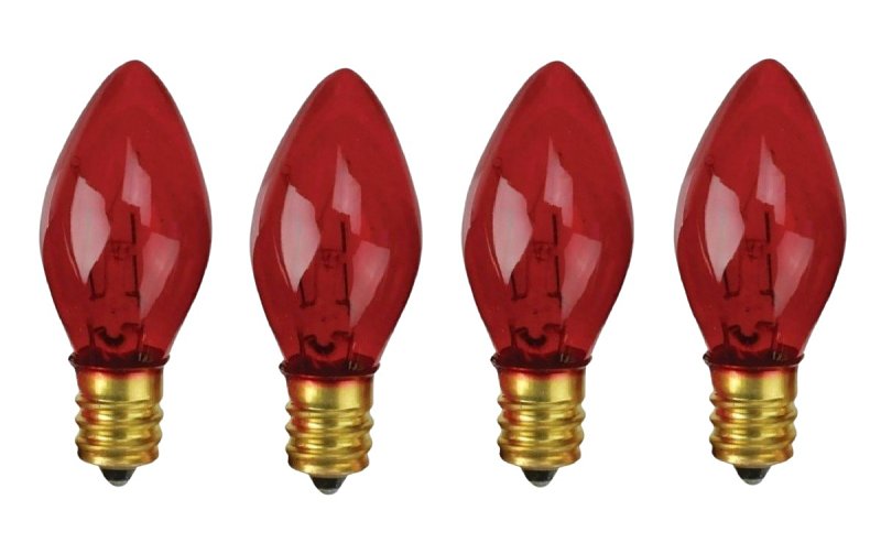 Santas Forest 28984 Filament Bulb, C9 Lamp Base, Red