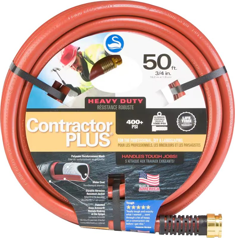 Swan SNCG34050 Garden Hose, 50 ft L, Rubber/Vinyl, Red