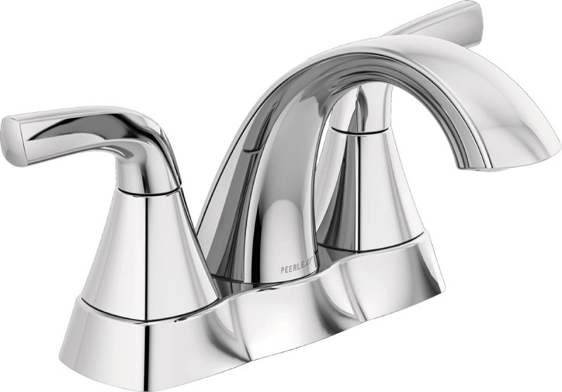 Peerless Parkwood Series P2535LF Centerset Lavatory Faucet, 1 gpm, 2-Handle, 3-Faucet Hole, Zinc, Chrome