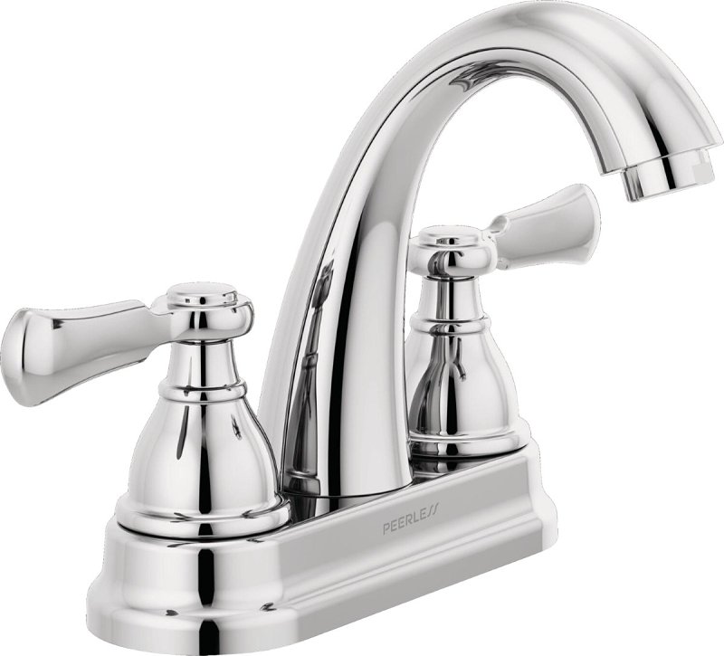 Peerless Elmhurst P2565LF Bath Faucet, 1 gpm, 2-Handle, 3-Faucet Hole, Zinc, Chrome, 4 in Faucet Centers