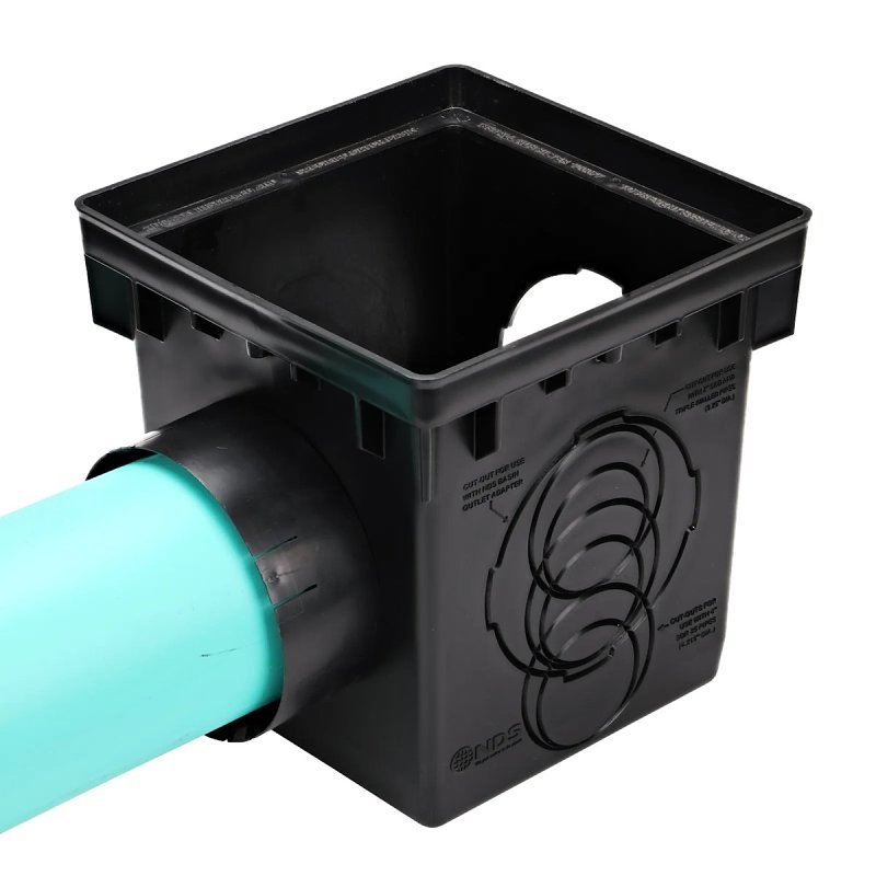 NDS 1266 Universal Locking Outlet, 6 in Dia x 2-5/16 in H Dimensions, Styrene, Black