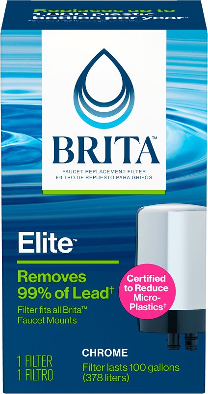 Brita 42617 Water Filter, 2 in Dia x 4-1/4 in L Dimensions, 100 gal