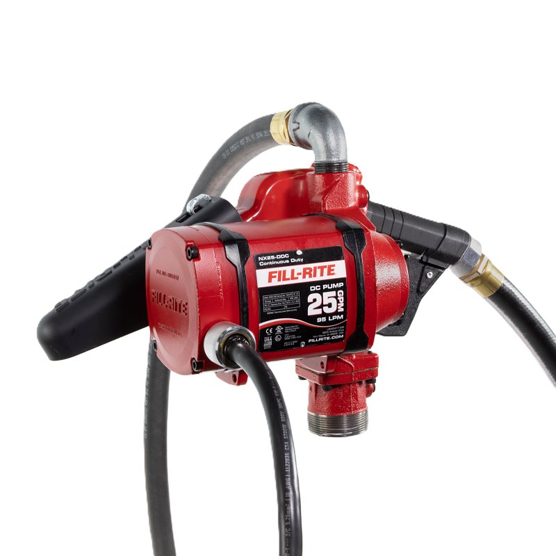 Fill-Rite NX25-DDC Series NX25-DDCNB-AA Fuel Transfer Pump, 12 ft L Suction Tube, 1 in Outlet, 25 gpm, Cast Iron