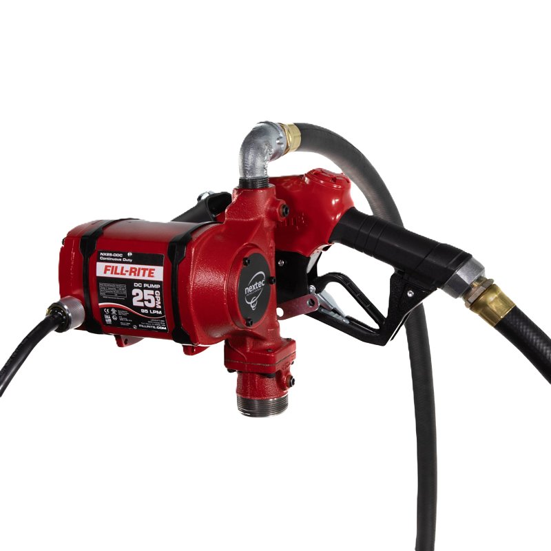 Fill-Rite NX25-DDC Series NX25-DDCNB-AA Fuel Transfer Pump, 12 ft L Suction Tube, 1 in Outlet, 25 gpm, Cast Iron