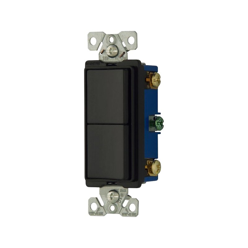 Eaton 7728BK-BOX Combination Switch, 15 A, 120/277 V, Polycarbonate/PVC/Steel Housing Material, Black