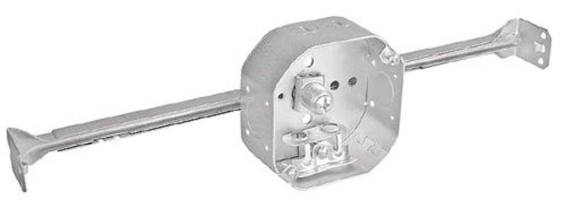 Southwire 54151-HUBX-UPC Octagon Box, 4 in OAW, 1-1/2 in OAD, 6-Knockout, Steel Housing Material, Silver, Galvanized