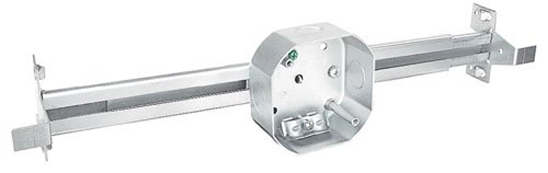 Southwire 54151-FANBH-UPC Ceiling Fan Box, 4 in W, 1-1/2 in D, 3-Knockout, Steel, Silver, Galvanized