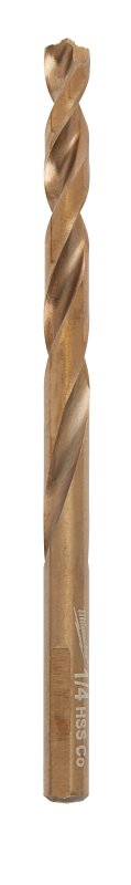 Milwaukee 48-89-2313 Jobber Drill Bit, 1/4 in Dia, 4 in OAL, Twist Flute, 3-Flute, 1/4 in Dia Shank, 3-Flat Shank