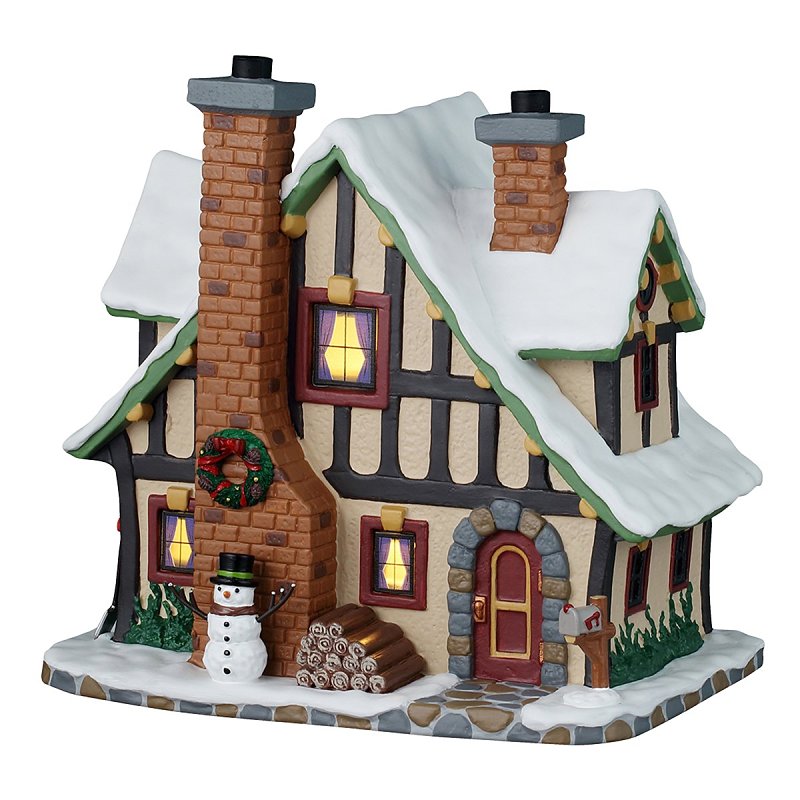 Lemax 55339 Christmas Decor, 6.69 in H, Winter Holiday Lodge, Porcelain, LED