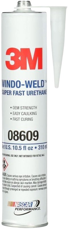 3M Window Weld 08609 Super Fast Urethane, 10.5 fl-oz Cartridge, Paste, Neutral, Black