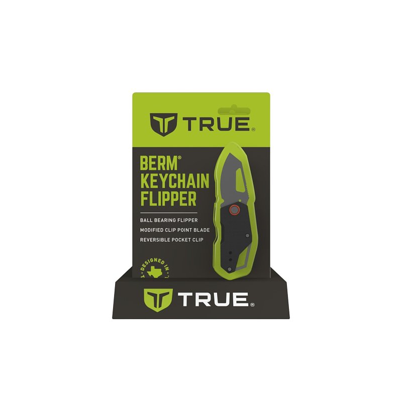 True BERM Series TRU-FMK-0013 Keychain Knife, 1-1/2 in L Blade, Stainless Steel Blade