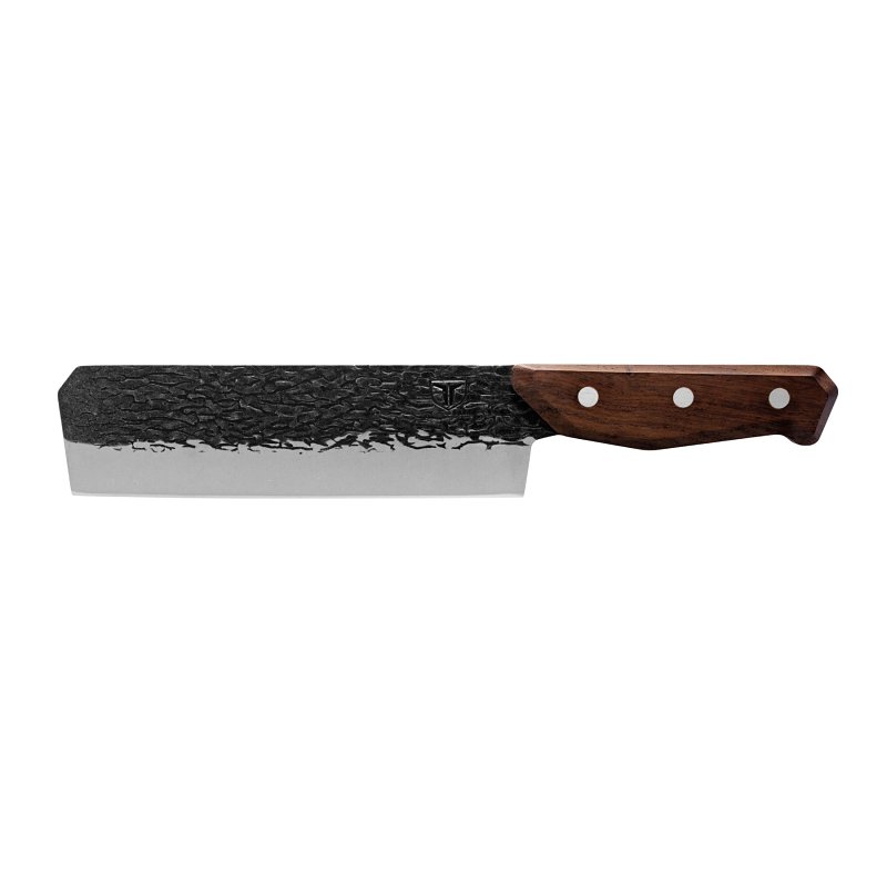 True PrimalForge Series TRU-FXK-0008 Nakiri Knife, Stainless Steel Blade, Wood Handle