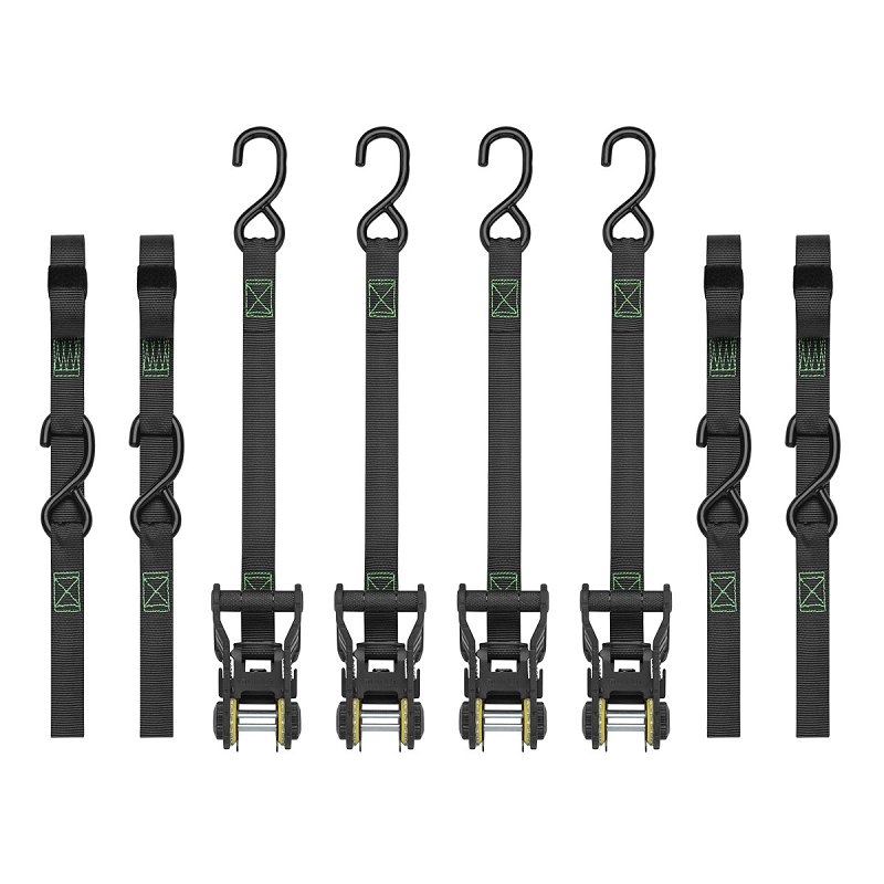 SmartStrap 4630 Tactical Tie-Down, 1 in W, 14 ft L, Polyester, Dark Gray, 500 lb Working Load, S-Hook End