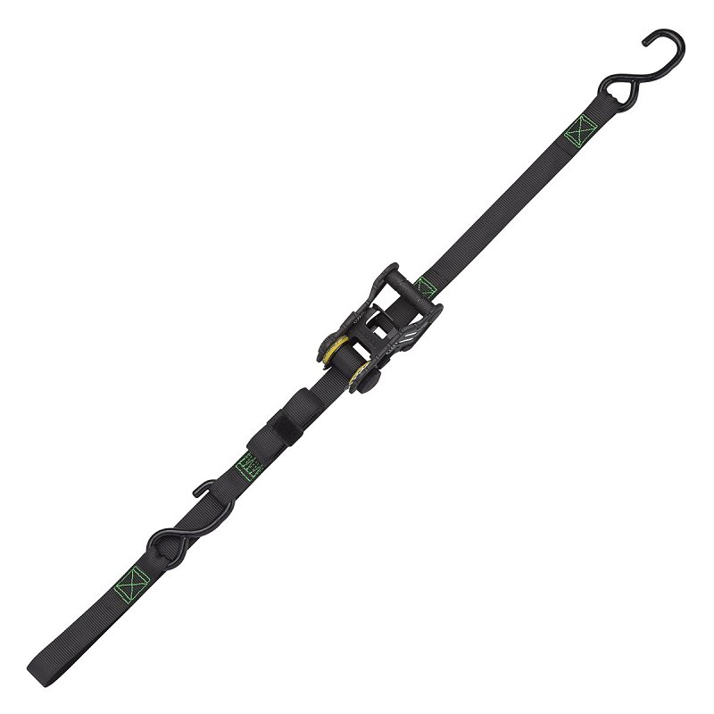 SmartStrap 4630 Tactical Tie-Down, 1 in W, 14 ft L, Polyester, Dark Gray, 500 lb Working Load, S-Hook End