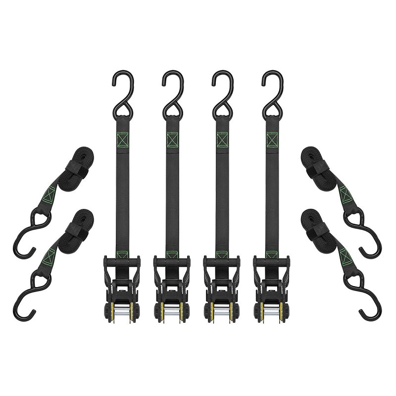 SmartStrap 4630 Tactical Tie-Down, 1 in W, 14 ft L, Polyester, Dark Gray, 500 lb Working Load, S-Hook End