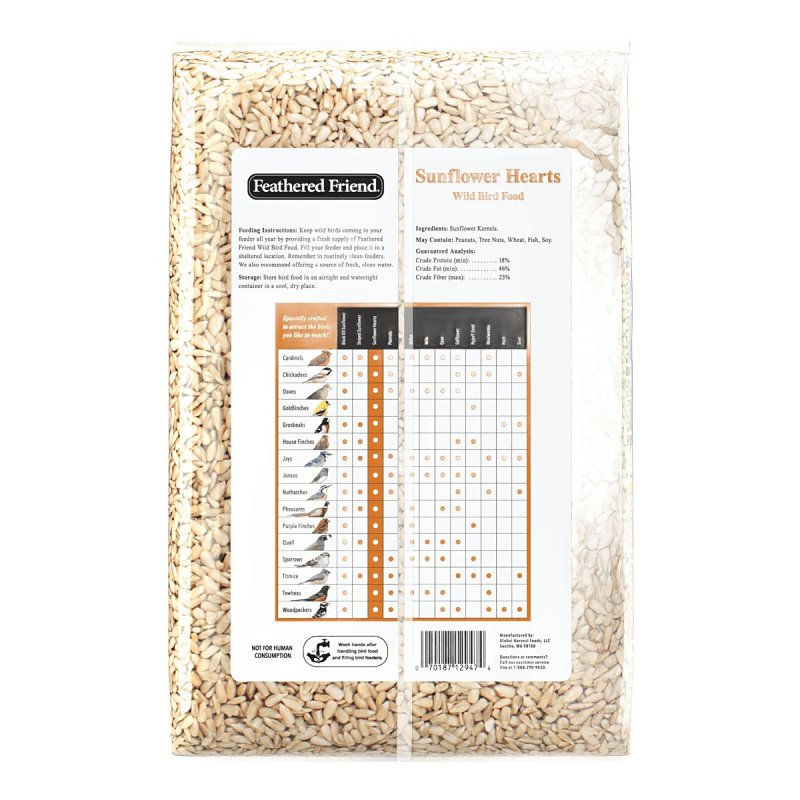 Feathered Friend 14403 Sunflower Hearts, 5 lb Bag