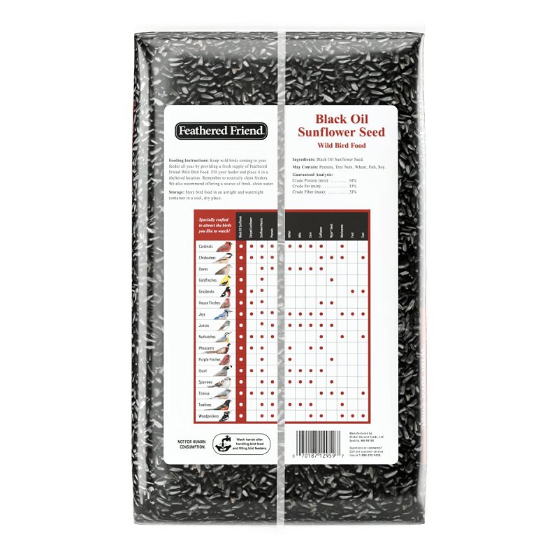 Feathered Friend 14416 Black Oil Sunflower Seed, 5 lb Bag