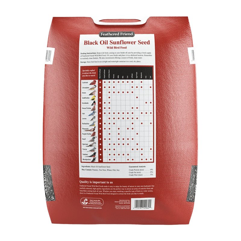 Feathered Friend 14421 Black Oil Sunflower Seed, 20 lb