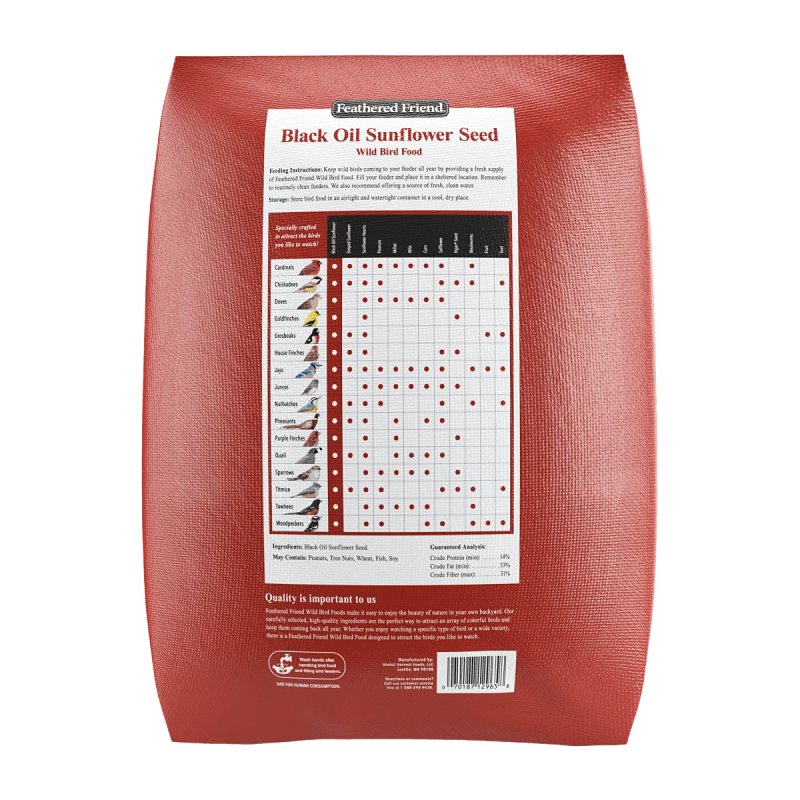 Feathered Friend 14422 Black Oil Sunflower Seed, 40 lb Bag