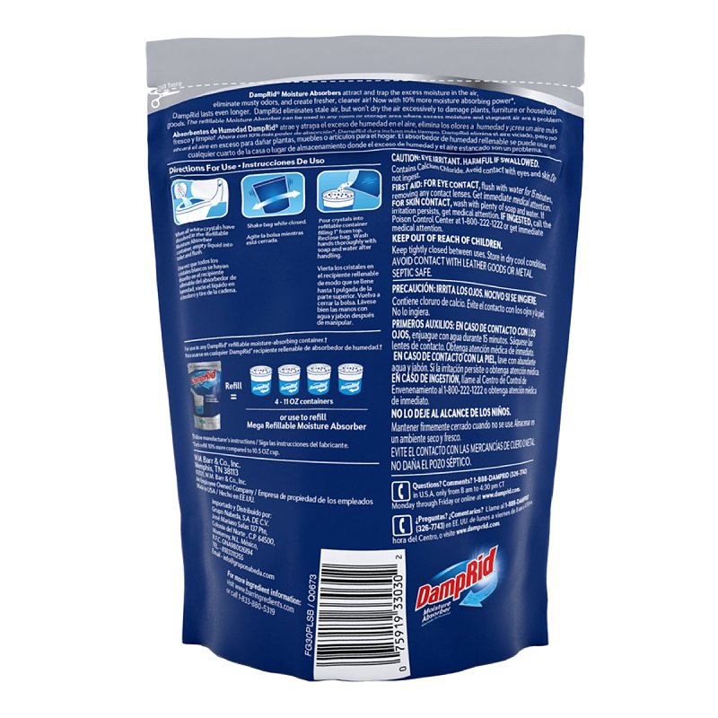 DampRid FG30PLSB Moisture Absorber Refill, 44 oz, Bag, Pure Linen