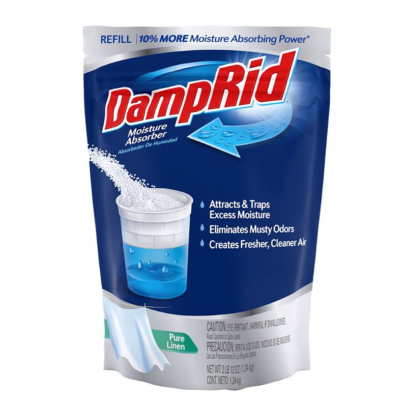 DampRid FG30PLSB Moisture Absorber Refill, 44 oz, Bag, Pure Linen