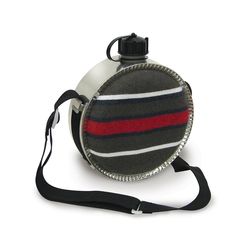 Stansport 280 Blanket Canteen, 2 qt Capacity, Plastic, Multi-Color, Screw-On Cover/Lid, 7-1/4 in L, 7-1/4 in W